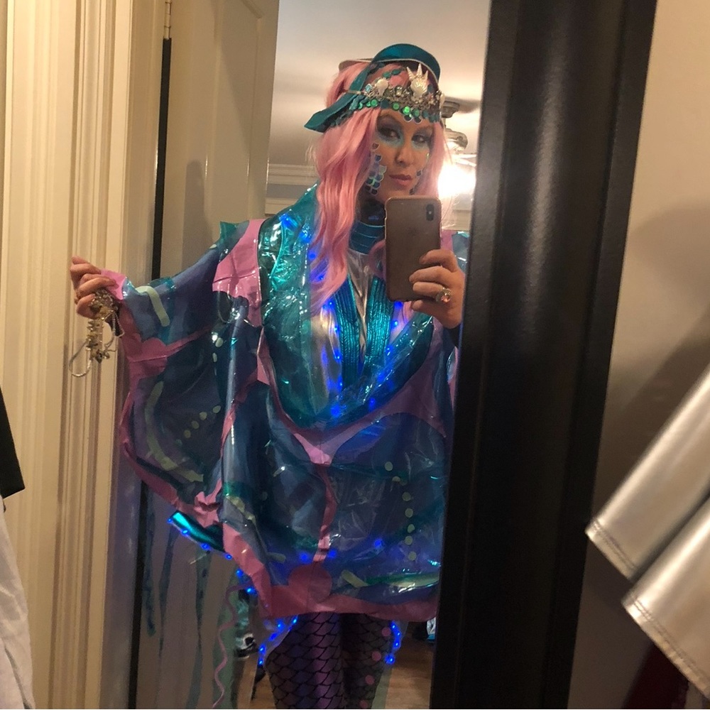 JELLYFISH CUSTOM HALLOWEEN COSTUME ADULT MEDIUM AWARD WINNER! 3PC! BLOW UP SEA - Picture 9 of 17